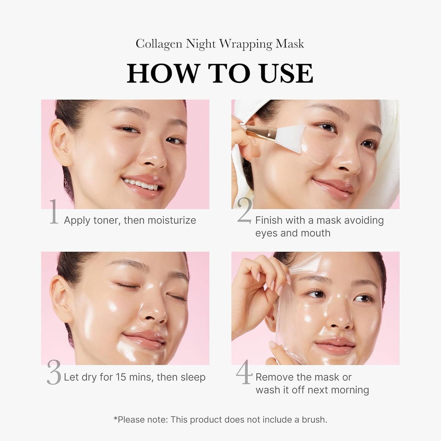 Medicube Collagen Overnight Wrapping Peel-Off Facial Mask Pack. Elasticity & Hydration Care, Reduces Sagging & Dullness - Hydrolyzed Collagen For Glowing Skin | Korean Skincare | No Artificial Colour (75ml)