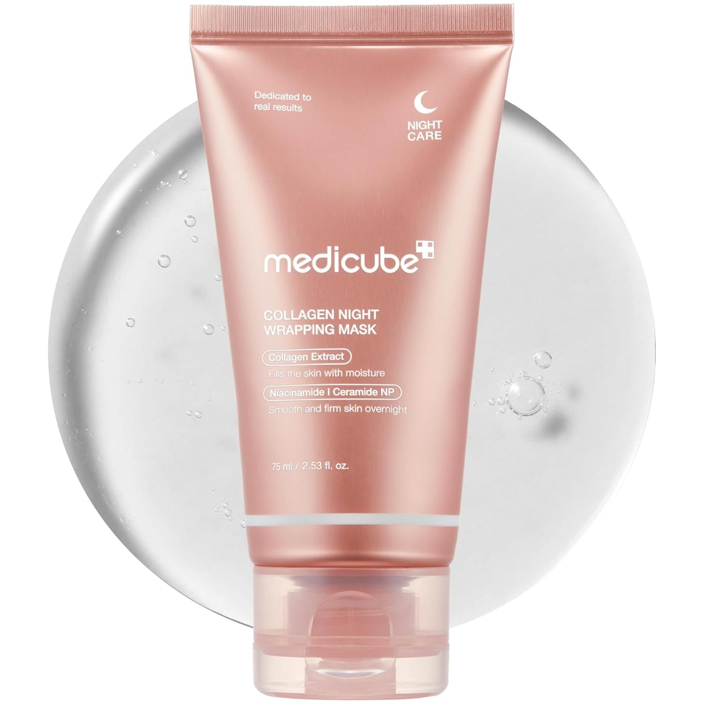 Medicube Collagen Overnight Wrapping Peel-Off Facial Mask Pack. Elasticity & Hydration Care, Reduces Sagging & Dullness - Hydrolyzed Collagen For Glowing Skin | Korean Skincare | No Artificial Colour (75ml)