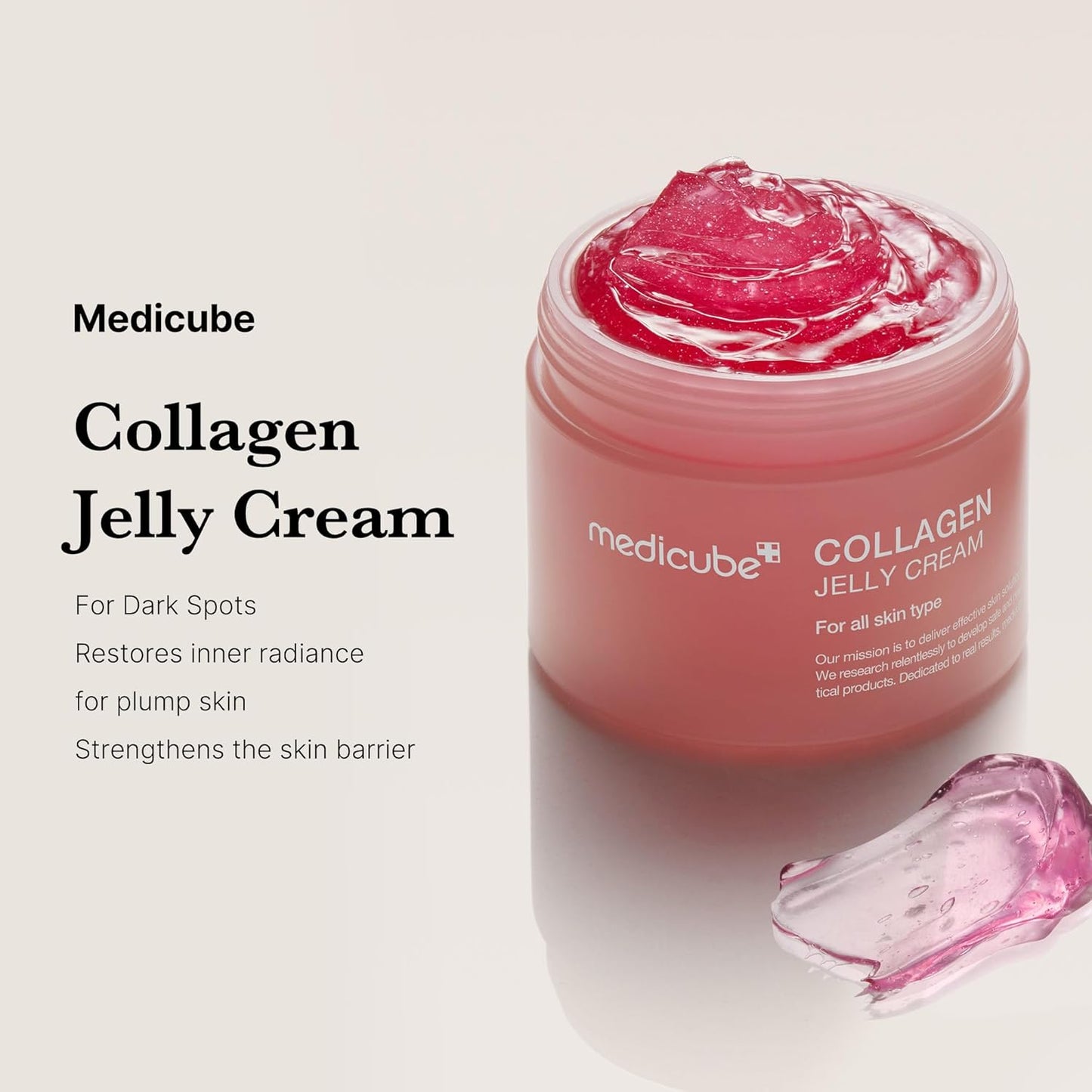 Medicube Collagen Jelly Cream – Niacinamide + Freeze-Dried Hydrolyzed Collagen – Hydrates, Strengthens Skin Barrier & Delivers 24-Hour Radiance & Firmness | Korean Skincare | No Artificial Colour  50ML/100ML
