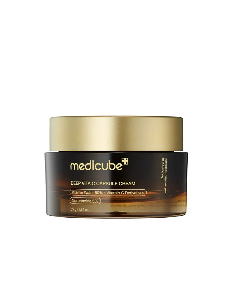 Medicube Deep Vitamin C Golden Capsule Face Moisturizer - Liposome Capsules For Wrinkles, Skin Radiance - Transparent Gel for Glow Hydration - Korean Skin Care 55g